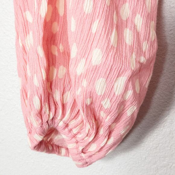 By Anthropologie Womens Top One Size Pink Cottagecore Romantic Blouse Fairycore - Picture 5 of 11